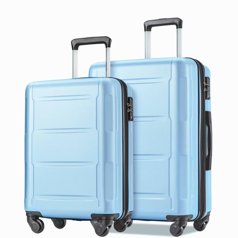 2 Piece Complete Luggage Set Hard Shell ABS Lightweight Suitcase