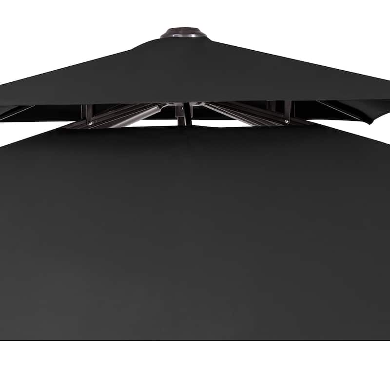 Deluxe 10' x 10' Outdoor Square Double Top Cantilever Umbrella, Base Not Included