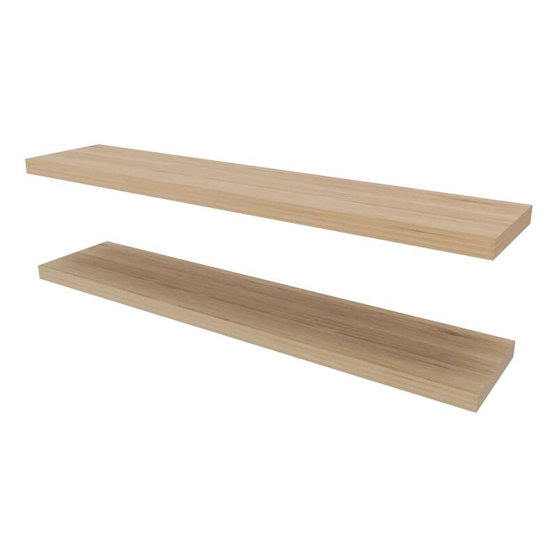 48-Inch Wall-Mounted Floating Shelf Two-Piece Set - N/A