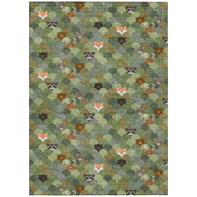 Machine Washable Indoor/ Outdoor Whimsy Critters Chantille Rug