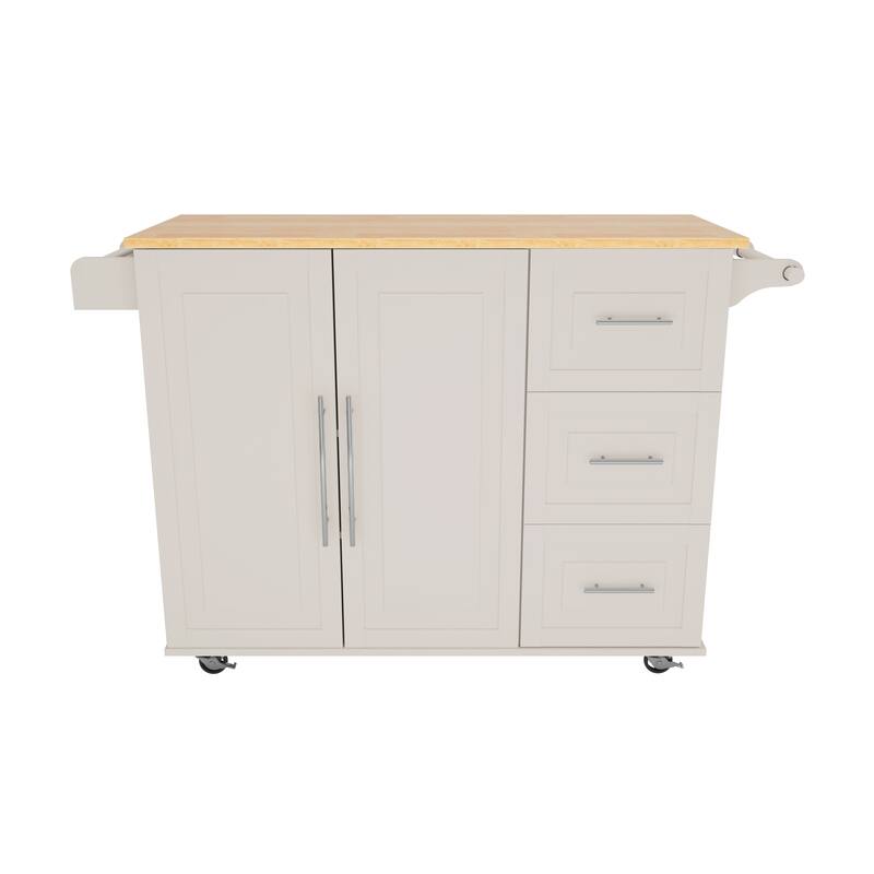 Kitchen Island with Extensible Solid Wood Table Top Bed Bath & Beyond