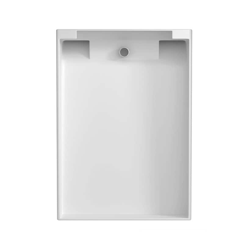 Fine Fixtures Wetstone 23.6 in x 18.5 in Modern Matte White Acrylic ADA Compliant Pedestal Sink and Basin