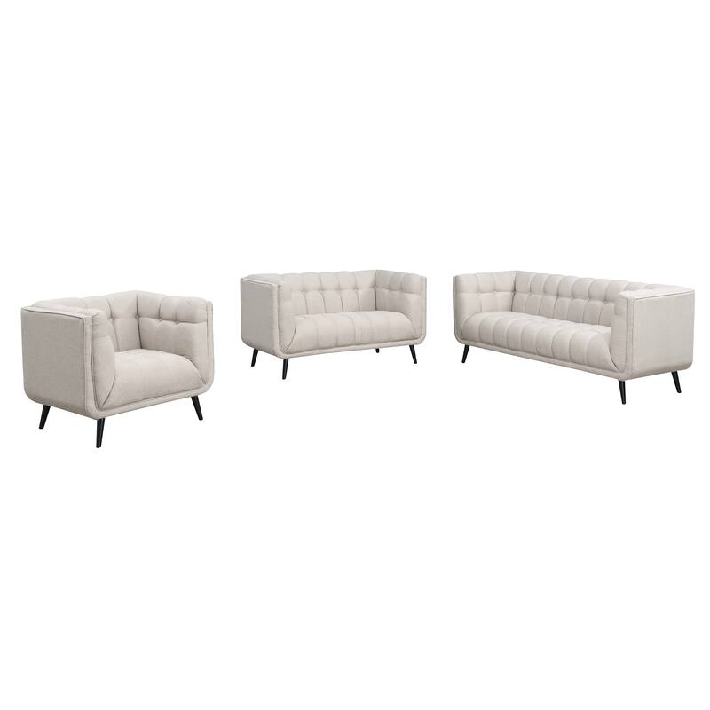 Modern Mid-Century Tufted Upholstered Living Room Sofa Set