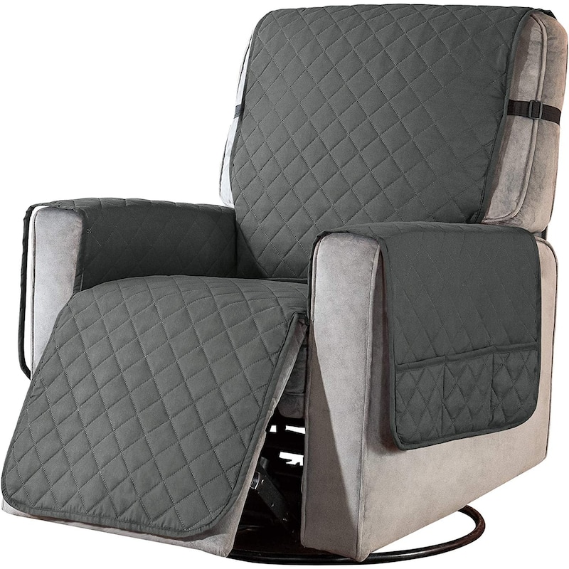 Subrtex Recliner Chair Cover Slipcover Reversible Protector Anti-Slip - Large - Grey