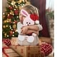 preview thumbnail 5 of 4, DolliBu Santa Rose Gold Bunny Stuffed Animal Plush with Santa Outfit - 8 inches