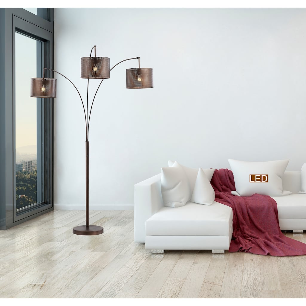 Artiva Lumiere II LED 3 Arch Floor lamp, 83", Dark Bronze