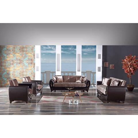 SavaHome Legolas Living Room Set Brown (3-3-1-1)