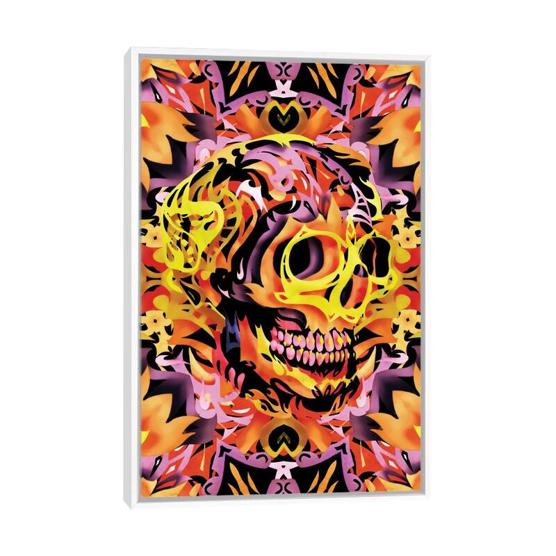 iCanvas "Skull V" by Ali Gulec Framed - White - 40x26
