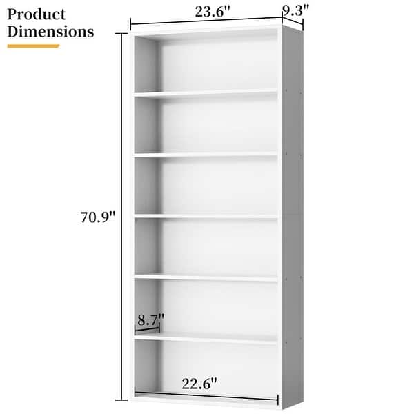 6-Tier Rustic Wooden Bookcase, Storage Bookshelf - Bed Bath & Beyond ...