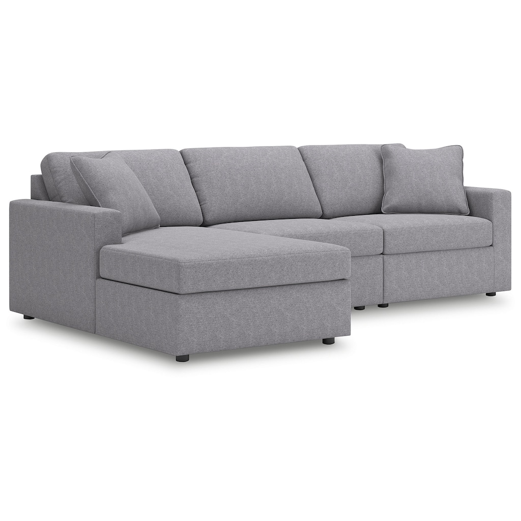 Signature Design by Ashley Modmax Gray 3-Piece Sectional with Chaise - 109" W x 68" D x 36" H