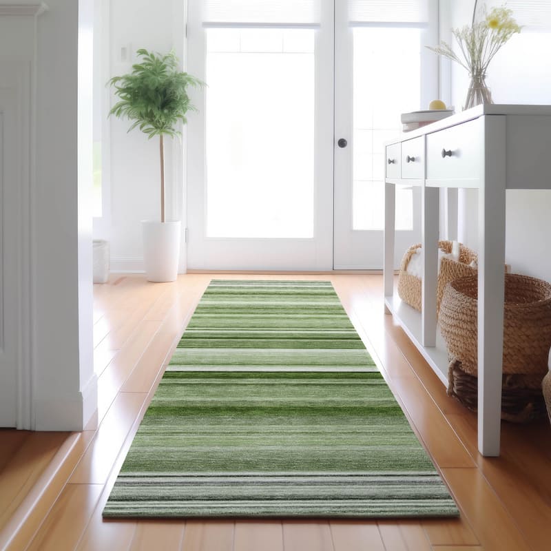 Premium Washable Super Soft Ombre Cabana Stripe Mayfield Rug - Aloe - 2' 3" x 7' 6" - Runner