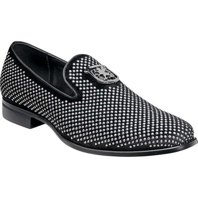 mens silver studded loafers