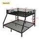 preview thumbnail 3 of 9, Queen Over King Metal Bunk Bed with Dual Ladders, Underbed Storage, and Noise-Free Design, Heavy-Duty Frame