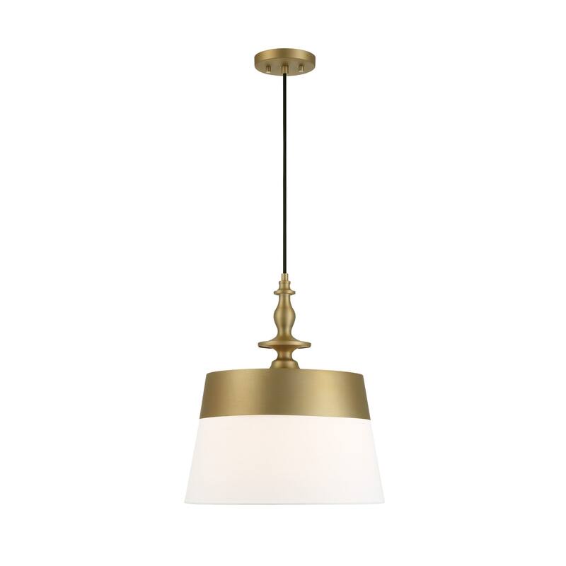 Ava 15.75 in. 1-Light Brushed Gold Transitional Pendant Light