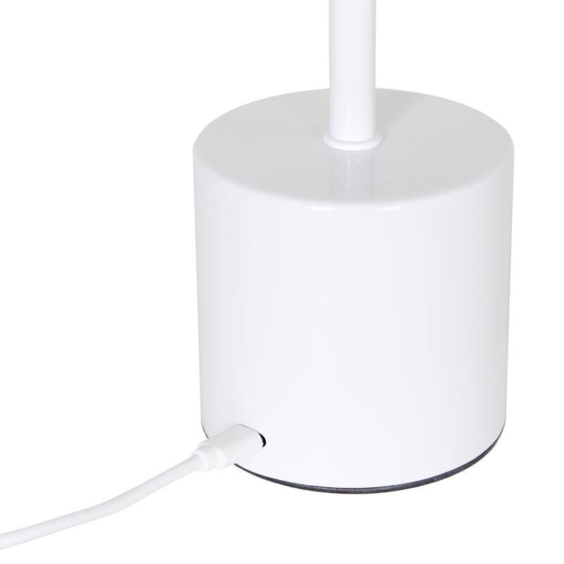 LED Mushroom Disc Touch Sensor Rechargeable Desk Lamp - 12.75" - White