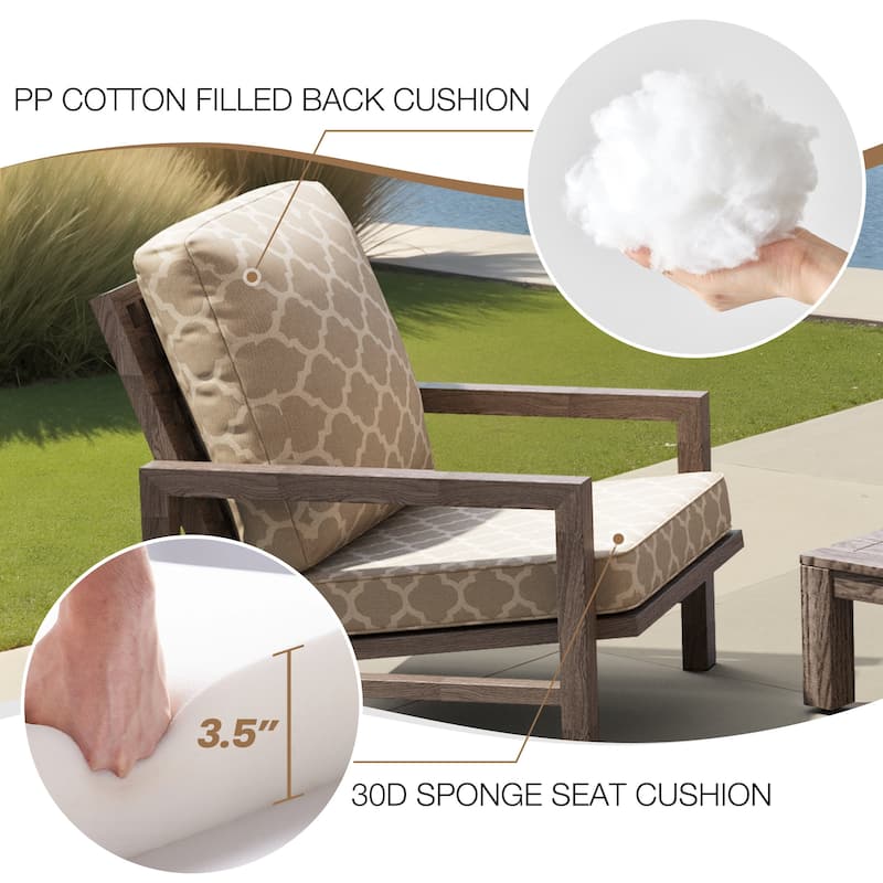 22 x 21 in Patio Premium fabric Outdoor Seat Cushions Set (Seat & Back)