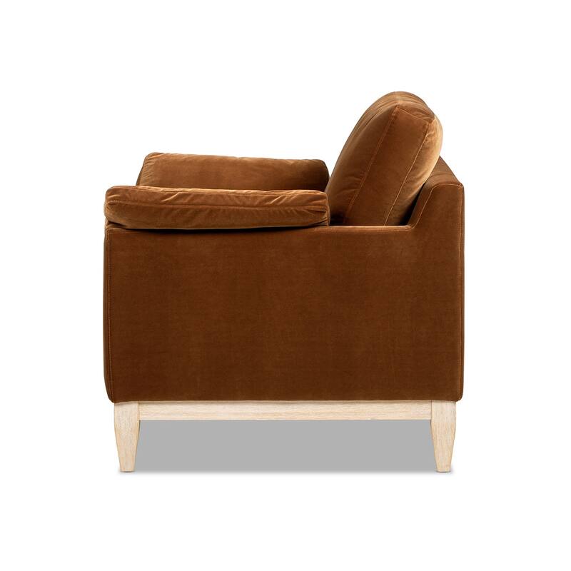 Pasadena 36" Wide Modern Farmhouse Velvet Accent Arm Chair
