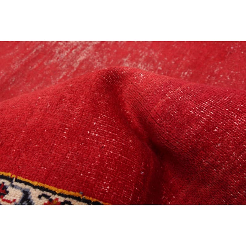 ECARPETGALLERY Hand-knotted Antalya Vintage Red Wool Rug - 3'1 x 12'0