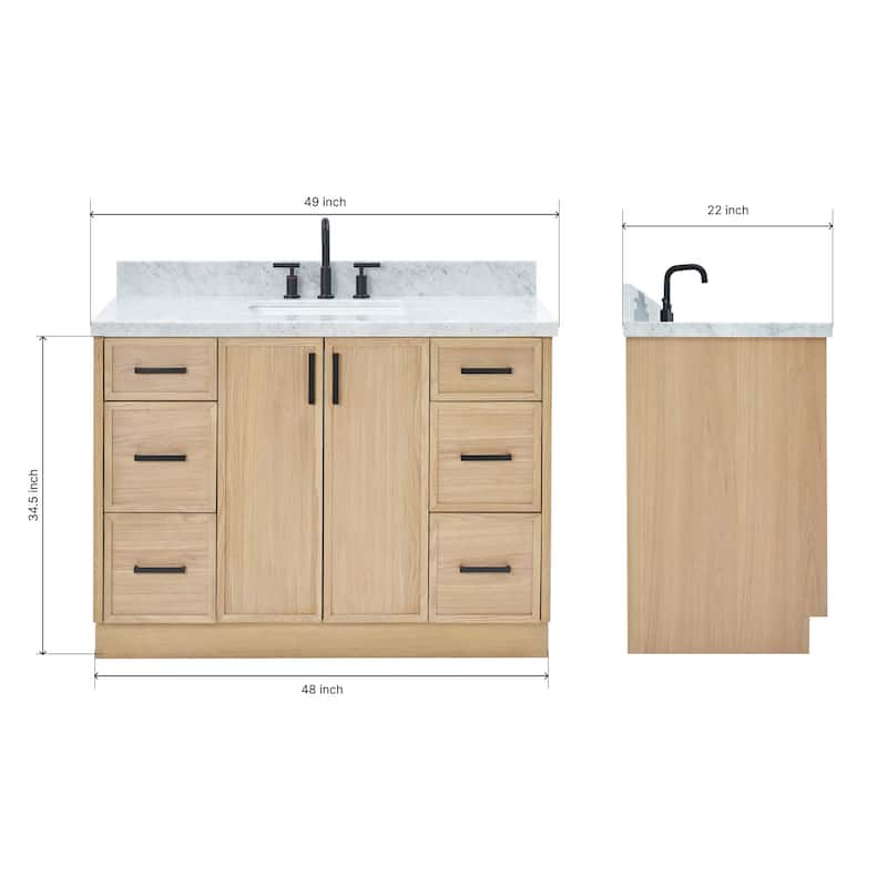 Ariel K49CWRVO Kelly 49" Free Standing Single Basin Vanity Set with