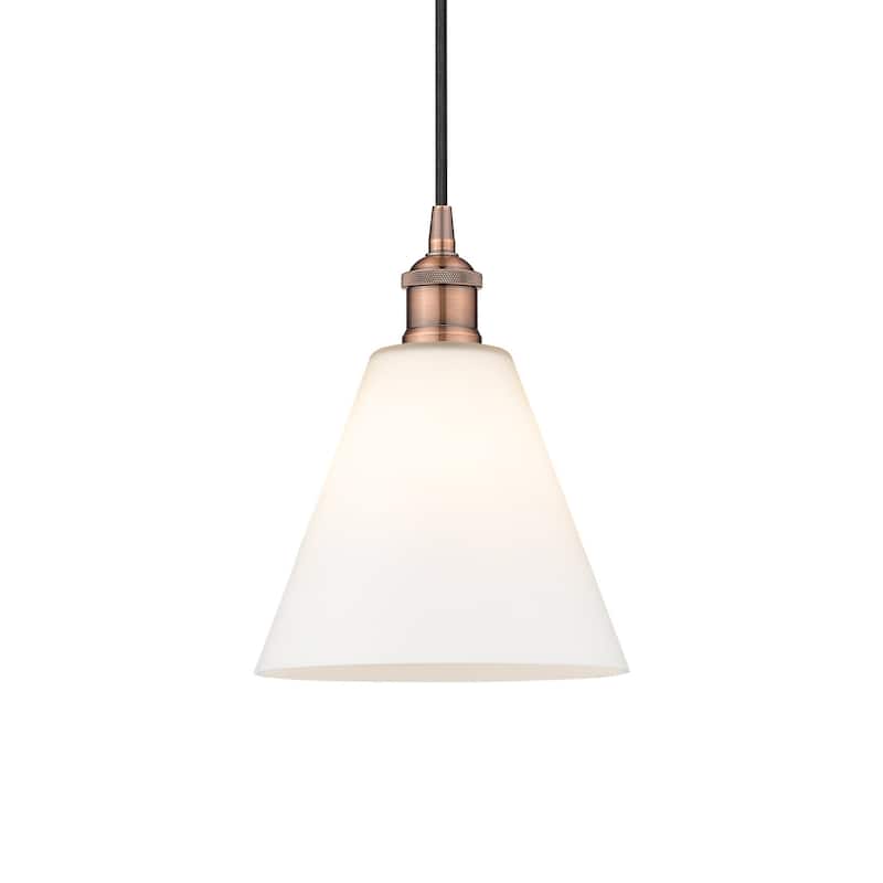 Innovations Lighting 616-1P-11-8 Edison Pendant Edison 8" Wide Mini - Antique Copper / Matte White