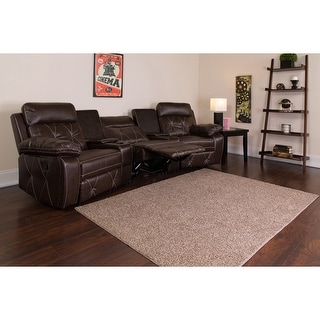 3-Seat Reclining LeatherSoft Theater Seating Unit - 117"W x 37" - 66"D x 40"H