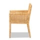 preview thumbnail 4 of 9, Karis Rattan Dining Chair - Handwoven Wicker Armchair with Mahogany Wood, Coastal Boho Style Indoor Seating