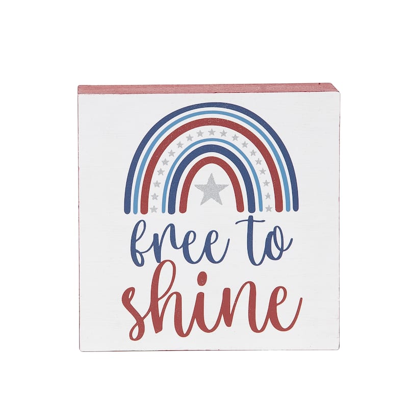 Free To Shine Fourth of July Shelf Block