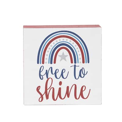 Free To Shine Fourth of July Shelf Block