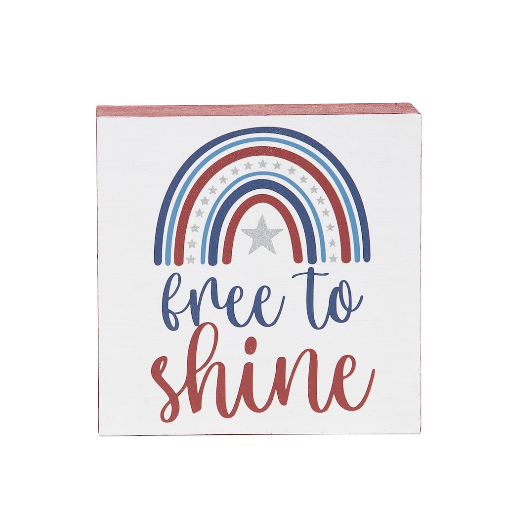 Free To Shine Fourth of July Shelf Block