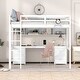 preview thumbnail 3 of 12, Full Size Wood Loft Bed with Integrated Desk, Storage Cabinets, Drawers, Bedside Tray, and Charging Station