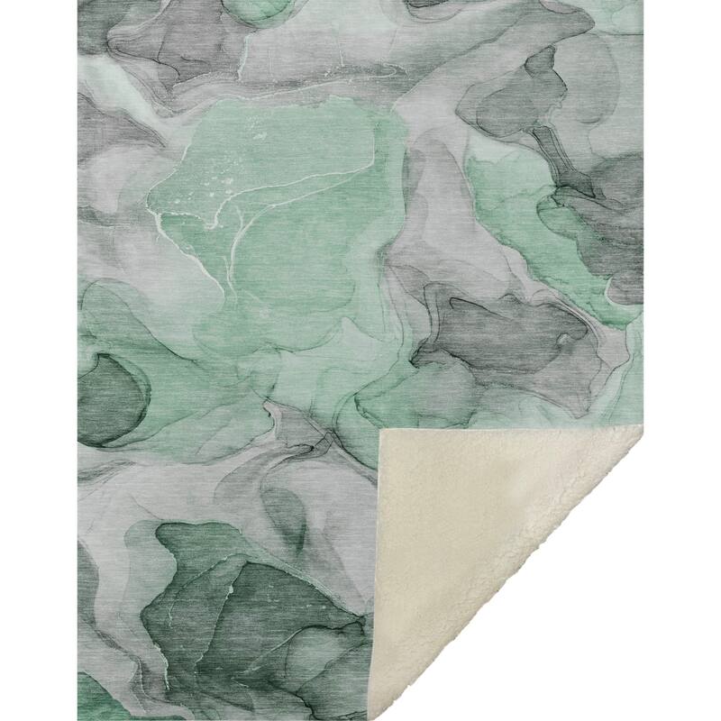 Premium Machine Washable Abstract Contemporary Sherpa Throw Blanket