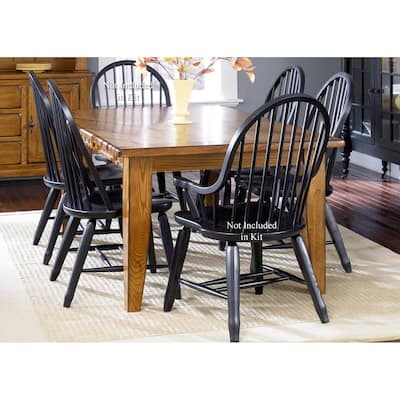 Treasures Rustic Oak Black Sheaf Back Dinette Set (5 Pieces)