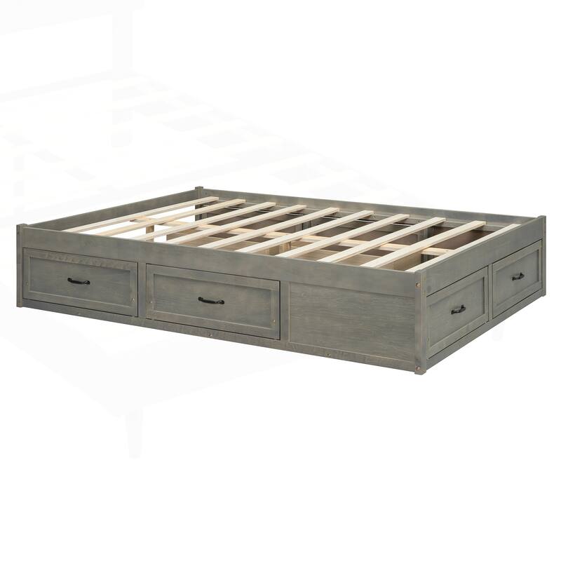 Sophisticated Platform Bed with Abundant Storage and Stylish Design