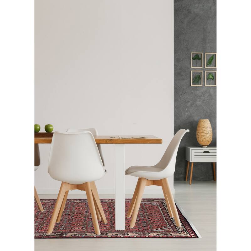 ECARPETGALLERY Hand-knotted Andelz Light Red Wool Rug - 3'5 x 4'11