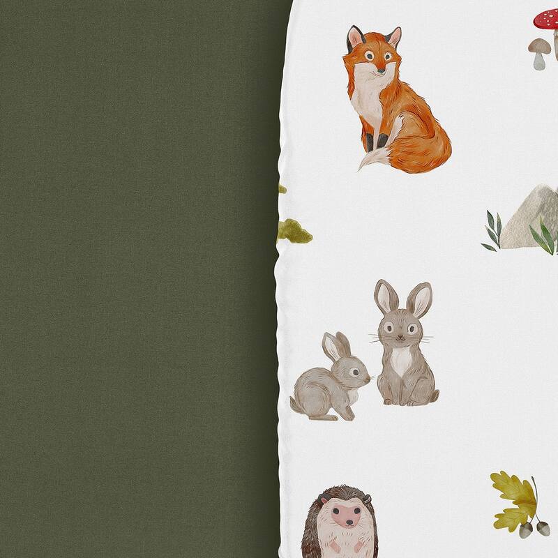 Sweet Jojo Designs Woodland Forest Animals Boy Girl Unisex/Gender Neutral 2 Pack Baby Bassinet Fitted Sheets Friends Watercolor