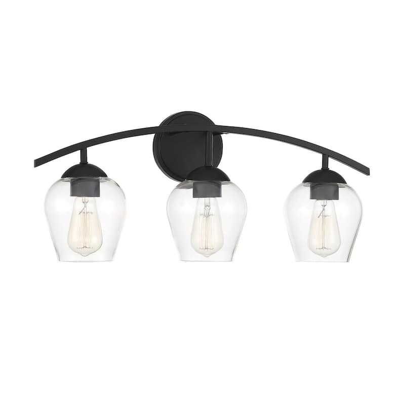 Meridian M80032 3 Light 24" Wide Bathroom Vanity Light with Clear