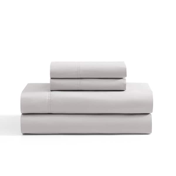 Tommy Hilfiger Solid Percale Cotton Sheet Set - Grey - Queen