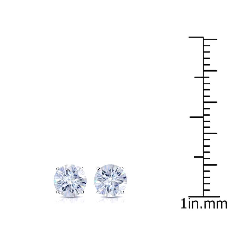 Auriya 18k Gold 1ctw Round Moissanite Stud Earrings - 5 mm, Screw-Backs