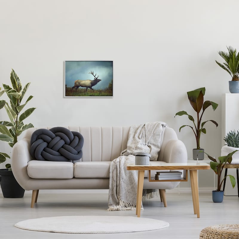 Stupell Serene Elk in Nighttime Clearing Wildlife Photography Framed Wall Art, Design by Carrie Ann Grippo-Pike