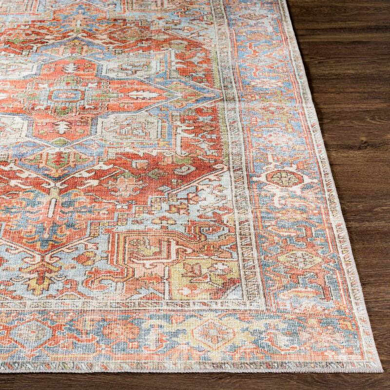 Livabliss Traditional Alanya Medallion Washable Area Rug
