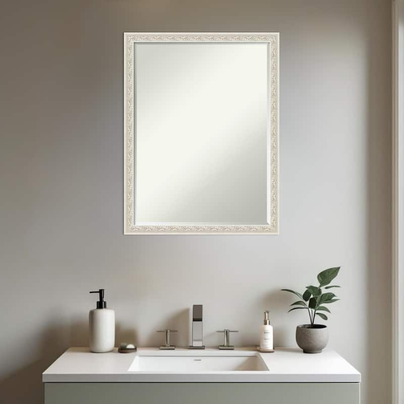 Bethany Half-Inch-Bevel Wood Framed Bathroom Vanity Wall Mirror