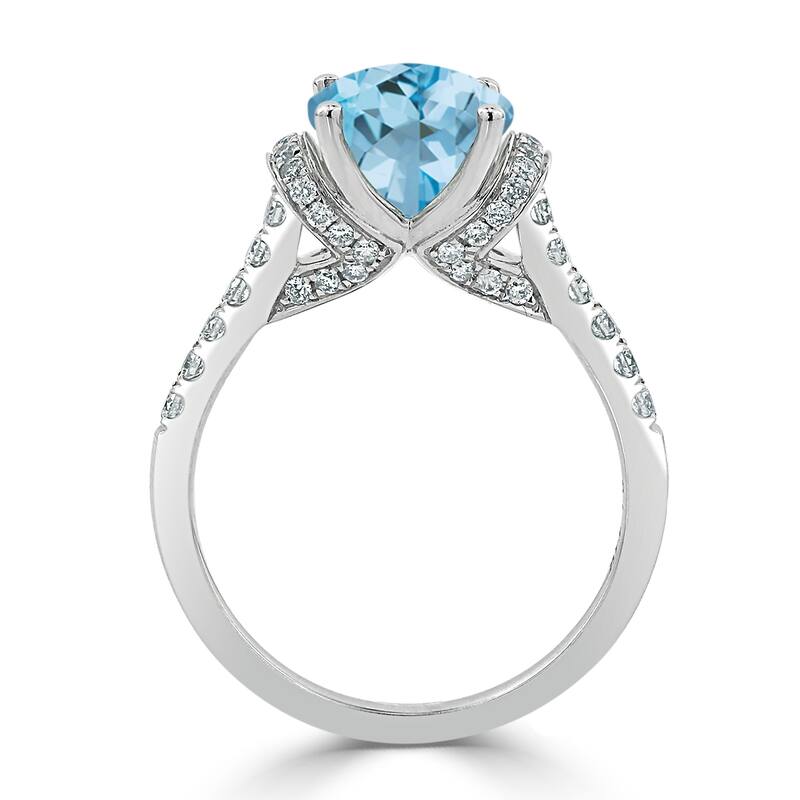 Auriya Modern 2 3/8ct Oval Sky-blue Topaz and Diamond Engagement Ring 3/8cttw 14k Gold