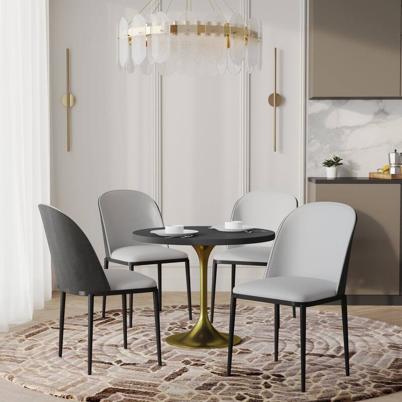 Verve 5-Piece Dining Set 36-Inch Round MDF Tabletop Dining Table and 4 Side Chairs