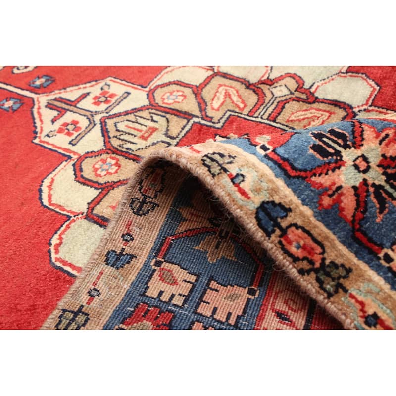 ECARPETGALLERY Hand-knotted Anatolian Vintage Red Wool Rug - 4'0 x 7'0