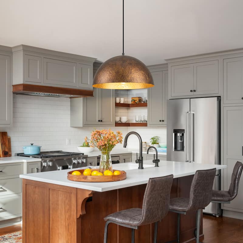 Industiral Hammered Antique Copper Dome Pendant Light