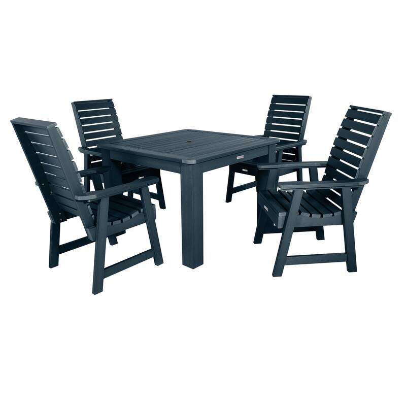 Weatherly 5-piece Outdoor Dining Set - 42" x 42" Table, Dining-height - Federal Blue