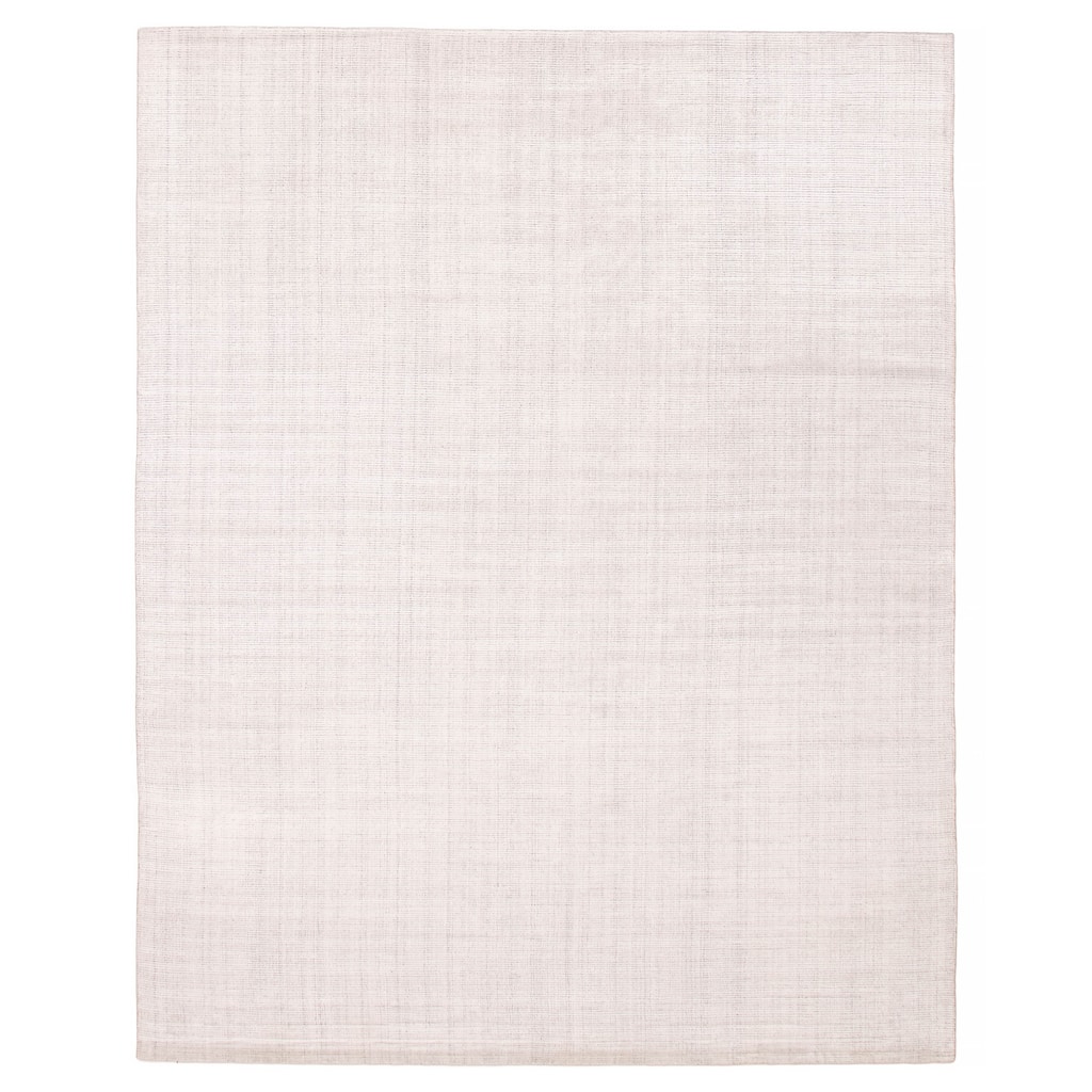 ECARPETGALLERY Hand Loomed Shimmer White Viscose Rug - 7'11 x 9'10