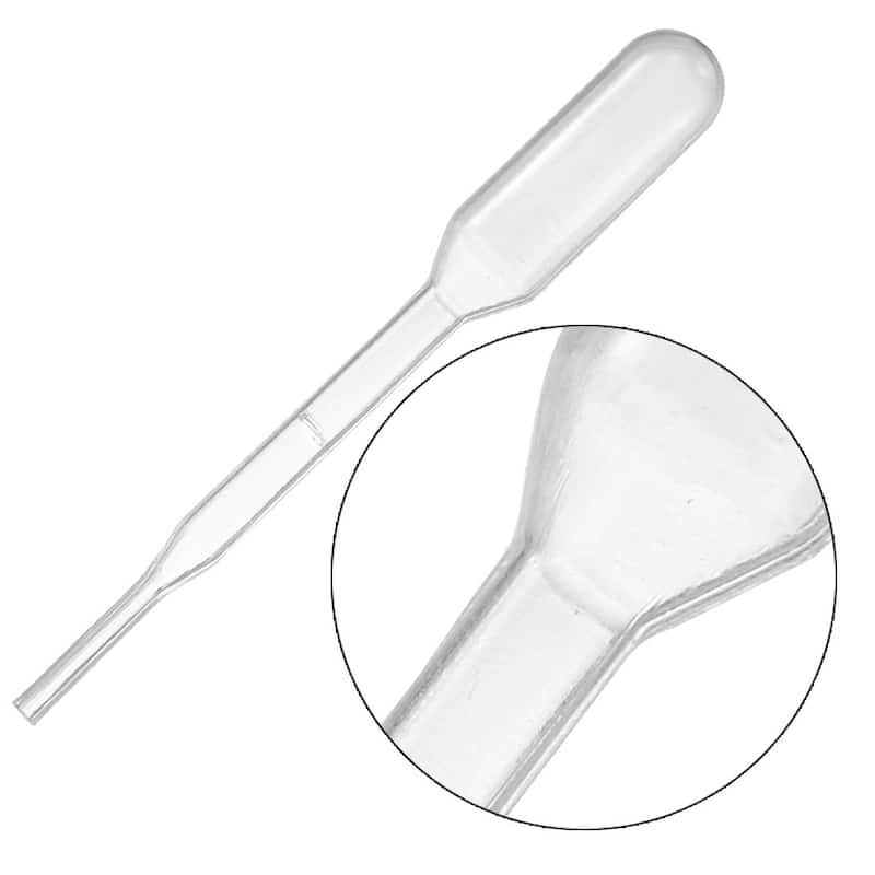 50 Pcs 3ml Disposable Pasteur Pipettes Test Tubes Liquid Droppers 61mm - Clear