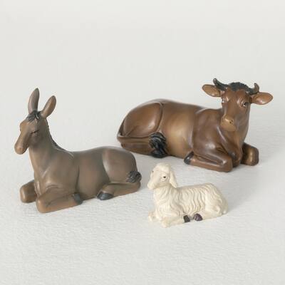 Sullivans Animal Nativity Set of 3, Multicolored