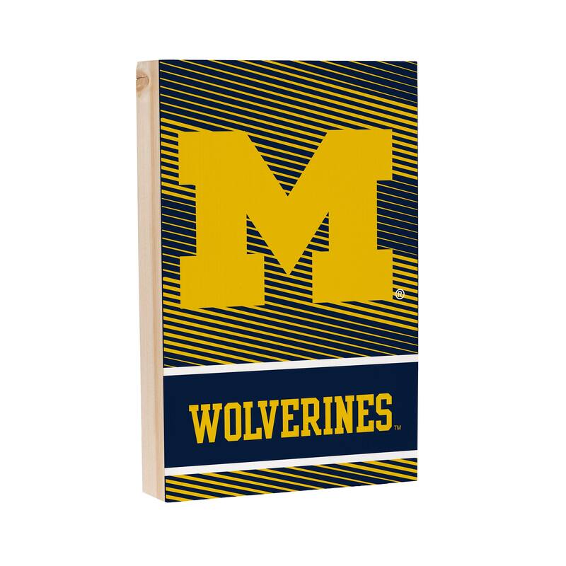 University Of Michigan Wooden Tabletop Mantel Shelf Sign - 8" x 12"